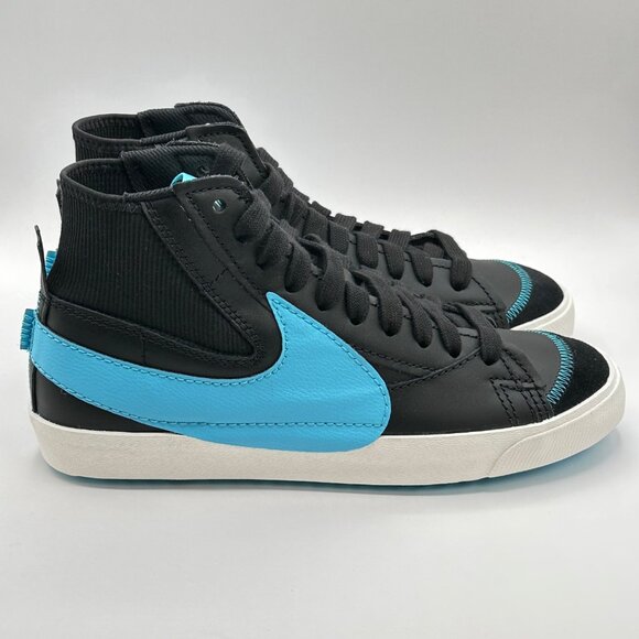 Men’s Nike Blazer Mid '77 Jumbo Black Baltic Blue FD0278-001 Size 11.5 - Picture 4 of 12